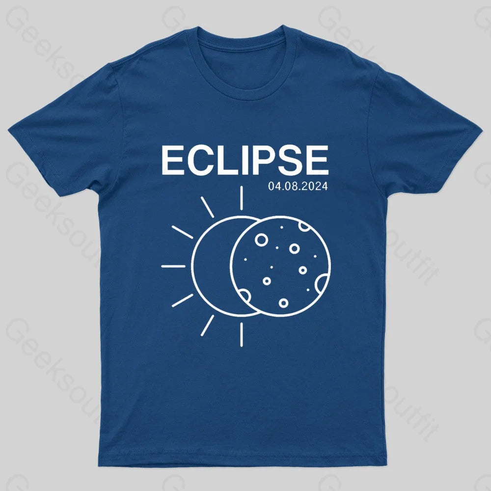 Total Solar Eclipse 2024 Geek T-Shirt Navy / S