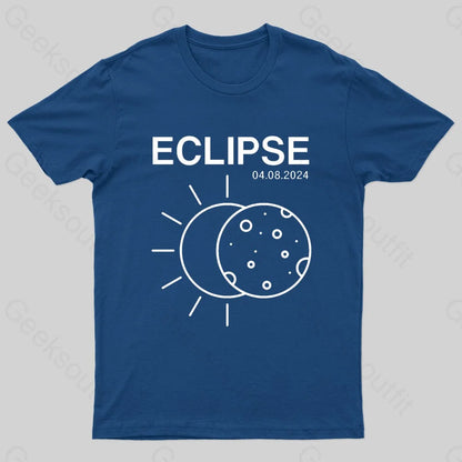 Total Solar Eclipse 2024 Geek T-Shirt Navy / S