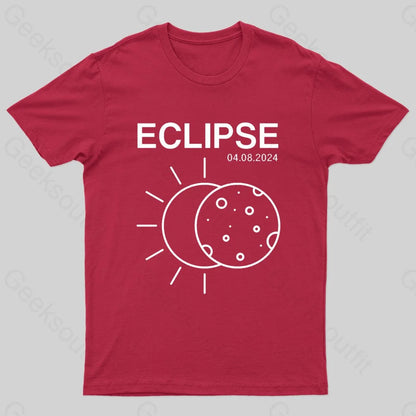 Total Solar Eclipse 2024 Geek T-Shirt Red / S