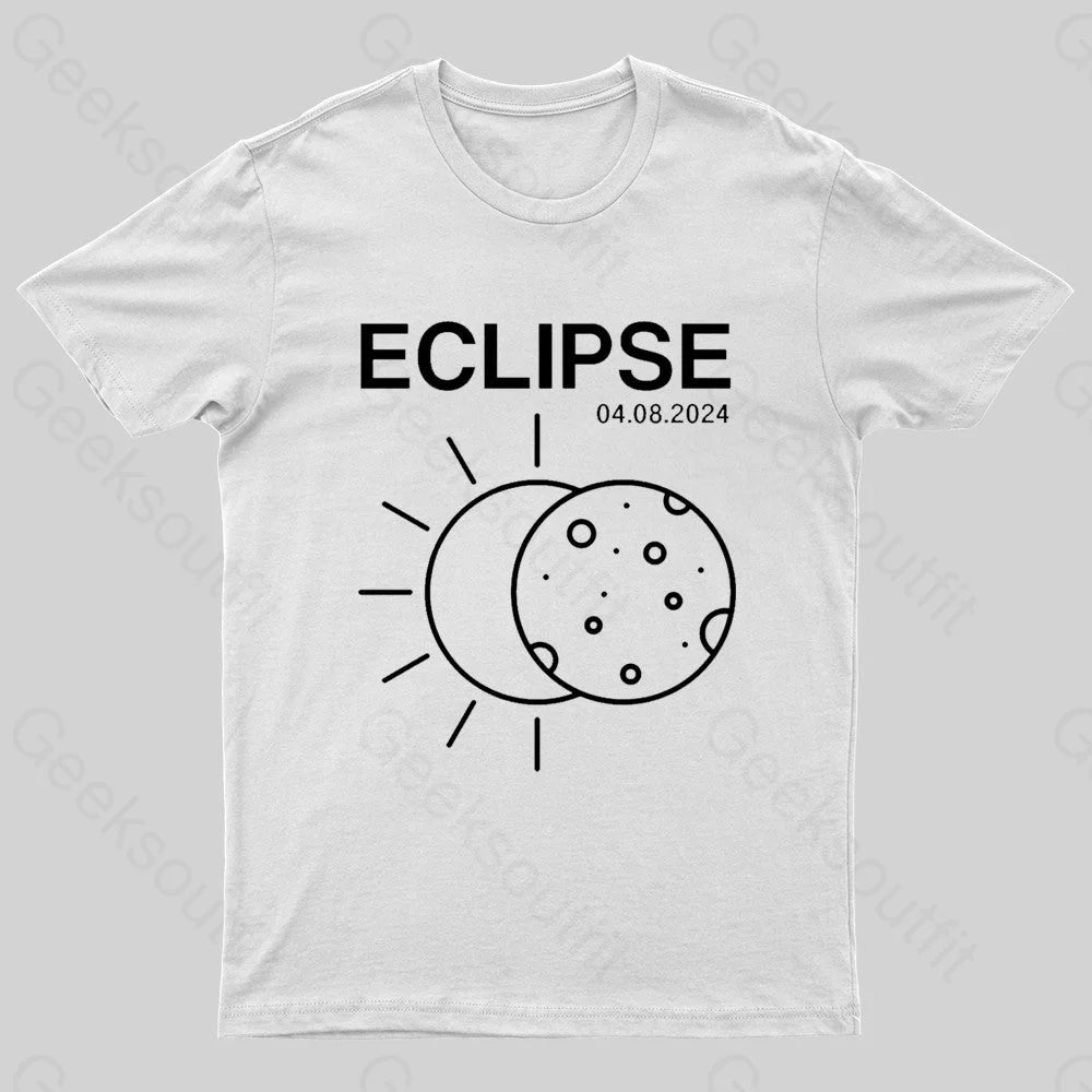 Total Solar Eclipse 2024 Geek T-Shirt White / S