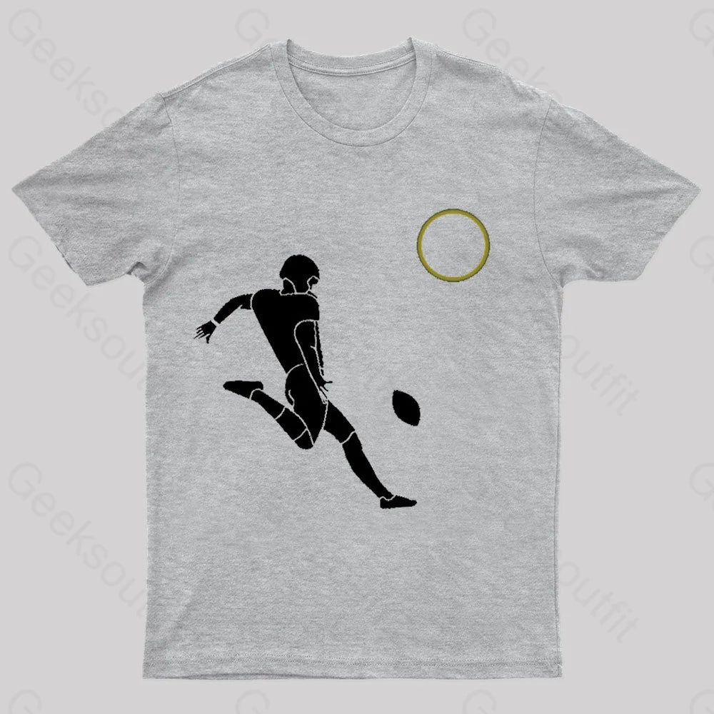 Total Solar Eclipse Football Player Nerd T-Shirt Grey / S