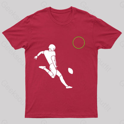 Total Solar Eclipse Football Player Nerd T-Shirt Red / S