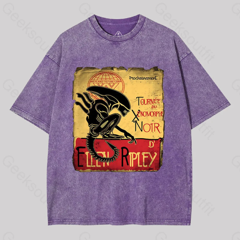 Tournee Du Xenomorphe Doir Washed T-Shirt Purple / S