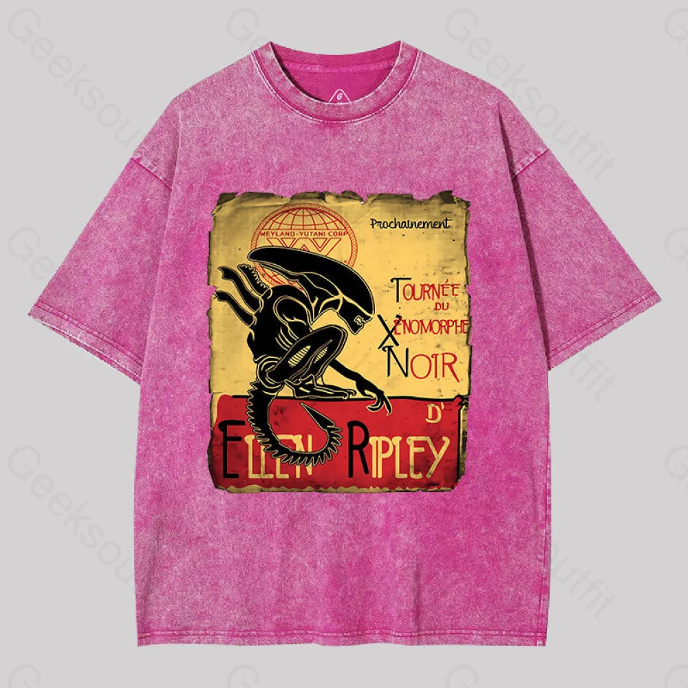 Tournee Du Xenomorphe Doir Washed T-Shirt Rose Red / S