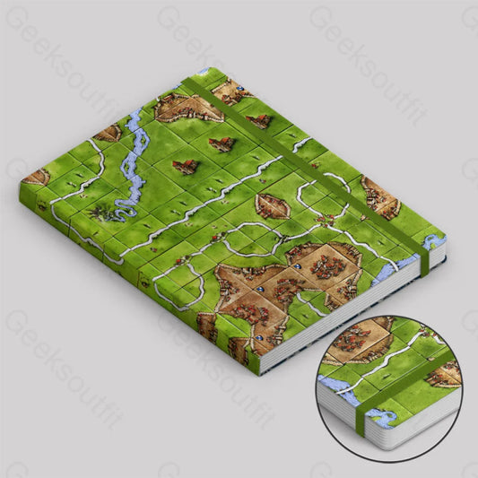 Towns Board Game Map Grass Green Notebook