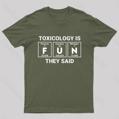 Toxicology Is Fun They Said Nerd T-Shirt Army Green / S