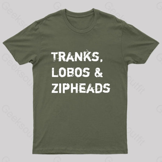 Tranks Lobos & Zipheads Nerd T-Shirt Army Green / S