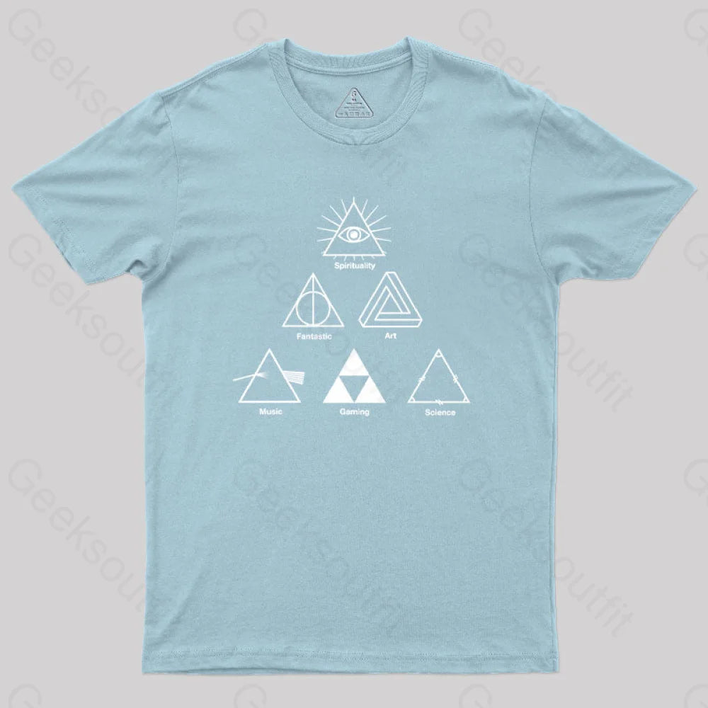 Triangles Geek T-Shirt Light Blue / S