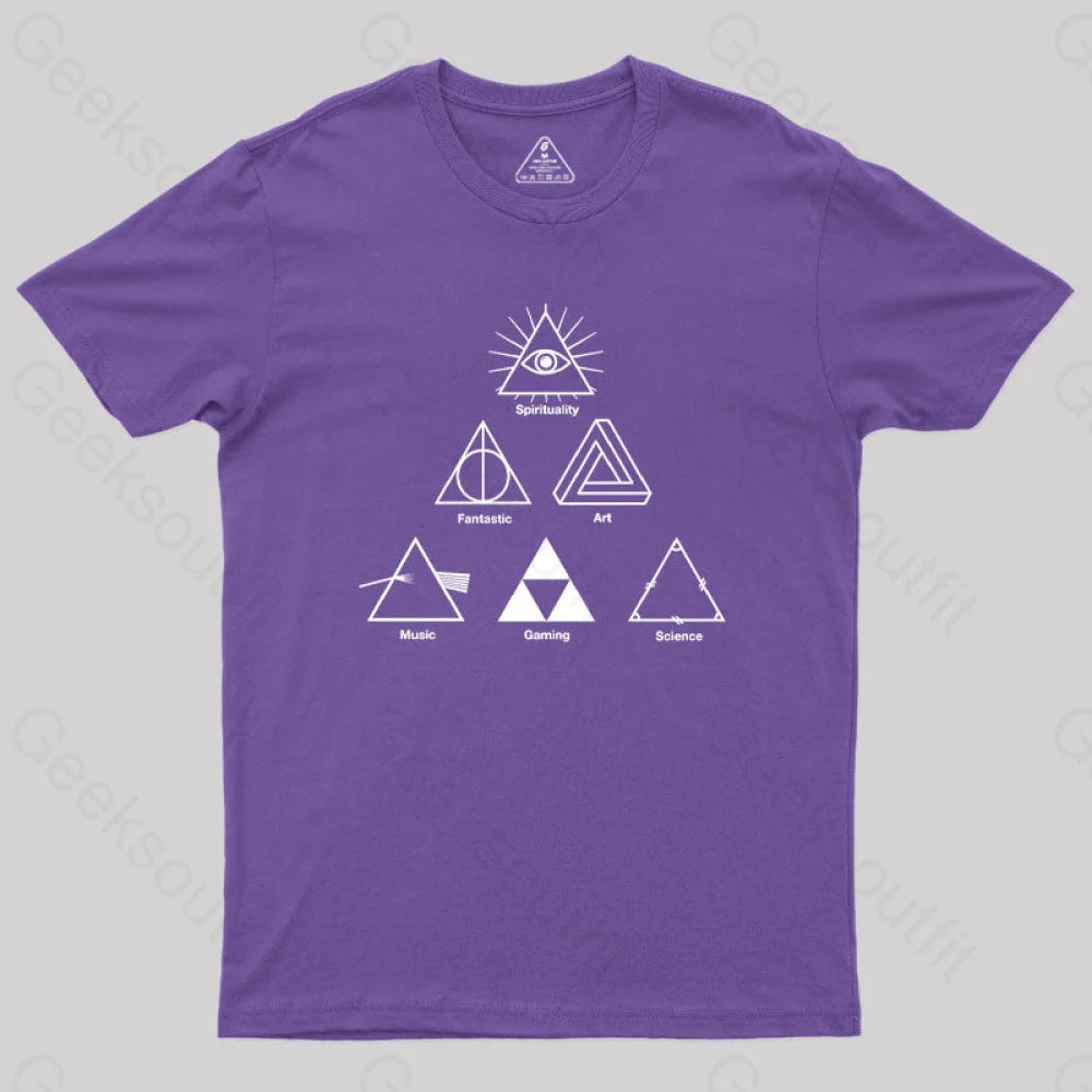 Triangles Geek T-Shirt Purple / S