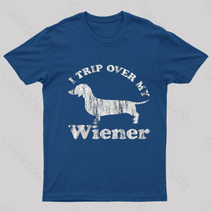 Trip Over My Wiener Nerd T-Shirt Navy / S