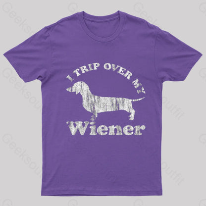 Trip Over My Wiener Nerd T-Shirt Purple / S