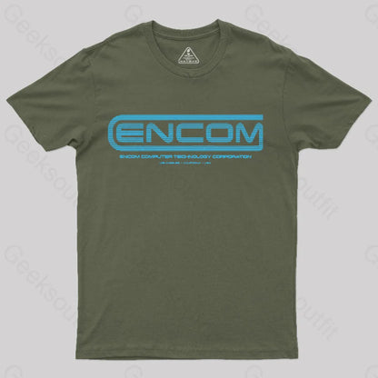 Tron - Encom Summer Sky T-Shirt Army Green / S