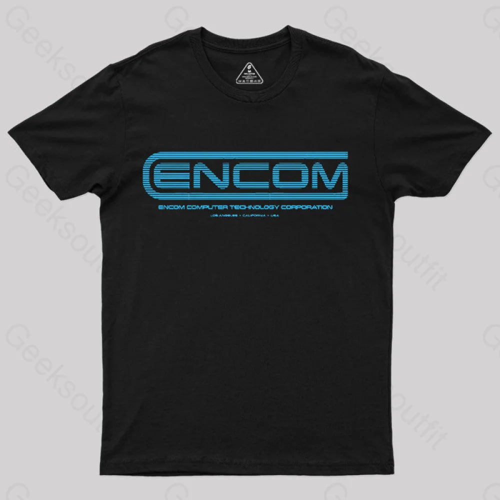 Tron - Encom Summer Sky T-Shirt Black / S