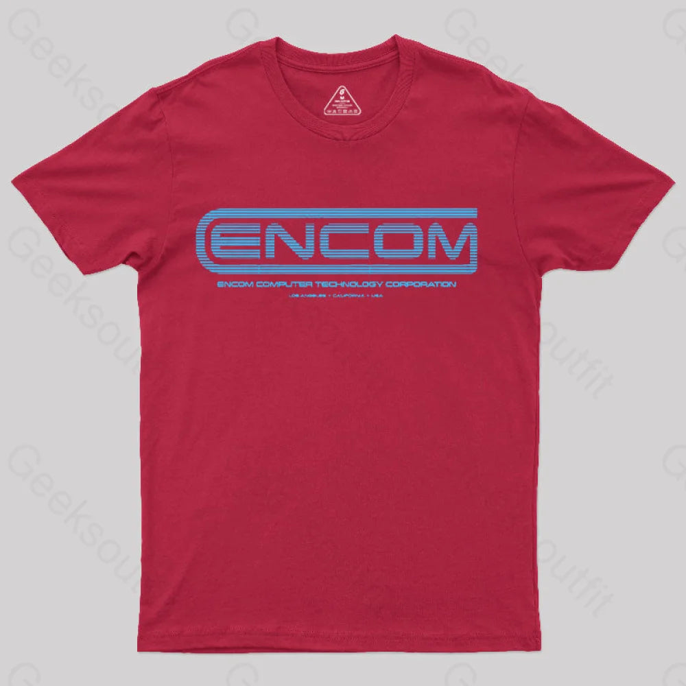 Tron - Encom Summer Sky T-Shirt Red / S