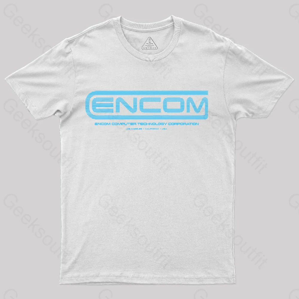 Tron - Encom Summer Sky T-Shirt White / S