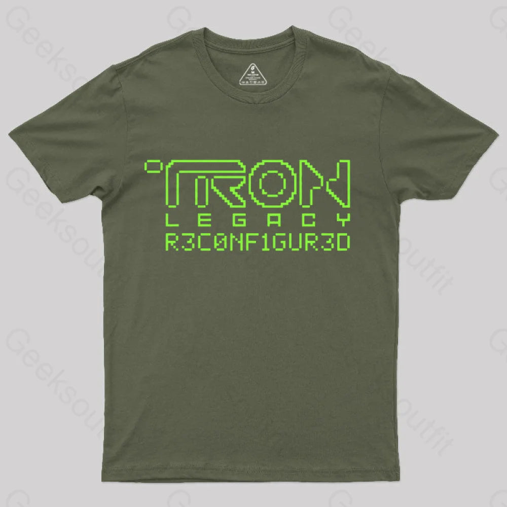 Tron Legacy Yellow Artwork T-Shirt Army Green / S