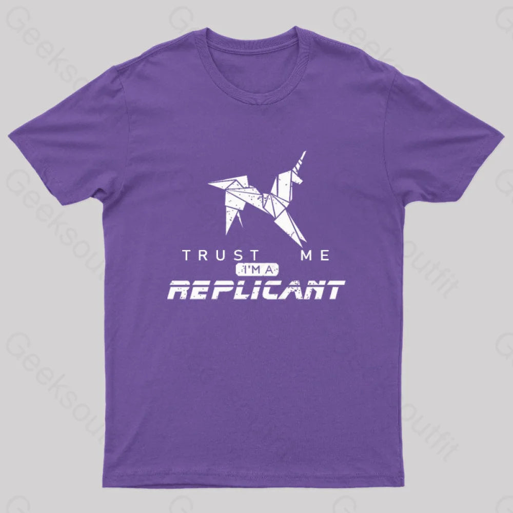 Trust Me I’m A Replicant Geek T-Shirt Purple / S