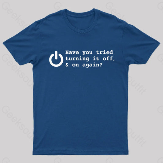 Try Turn Off Nerd T-Shirt Navy / S