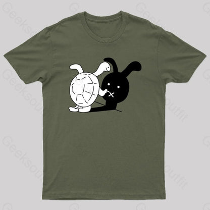 Turtle And Hare Shadow Geek T-Shirt Army Green / S