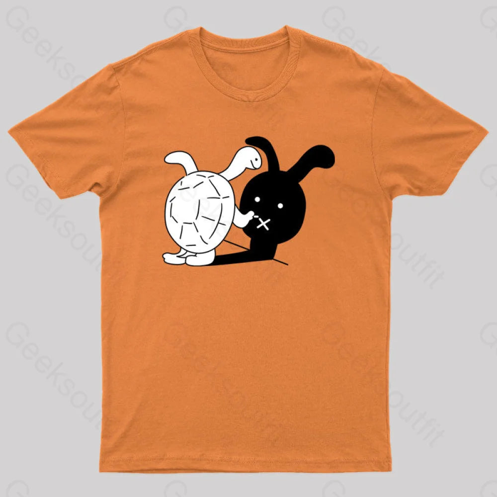 Turtle And Hare Shadow Geek T-Shirt Orange / S