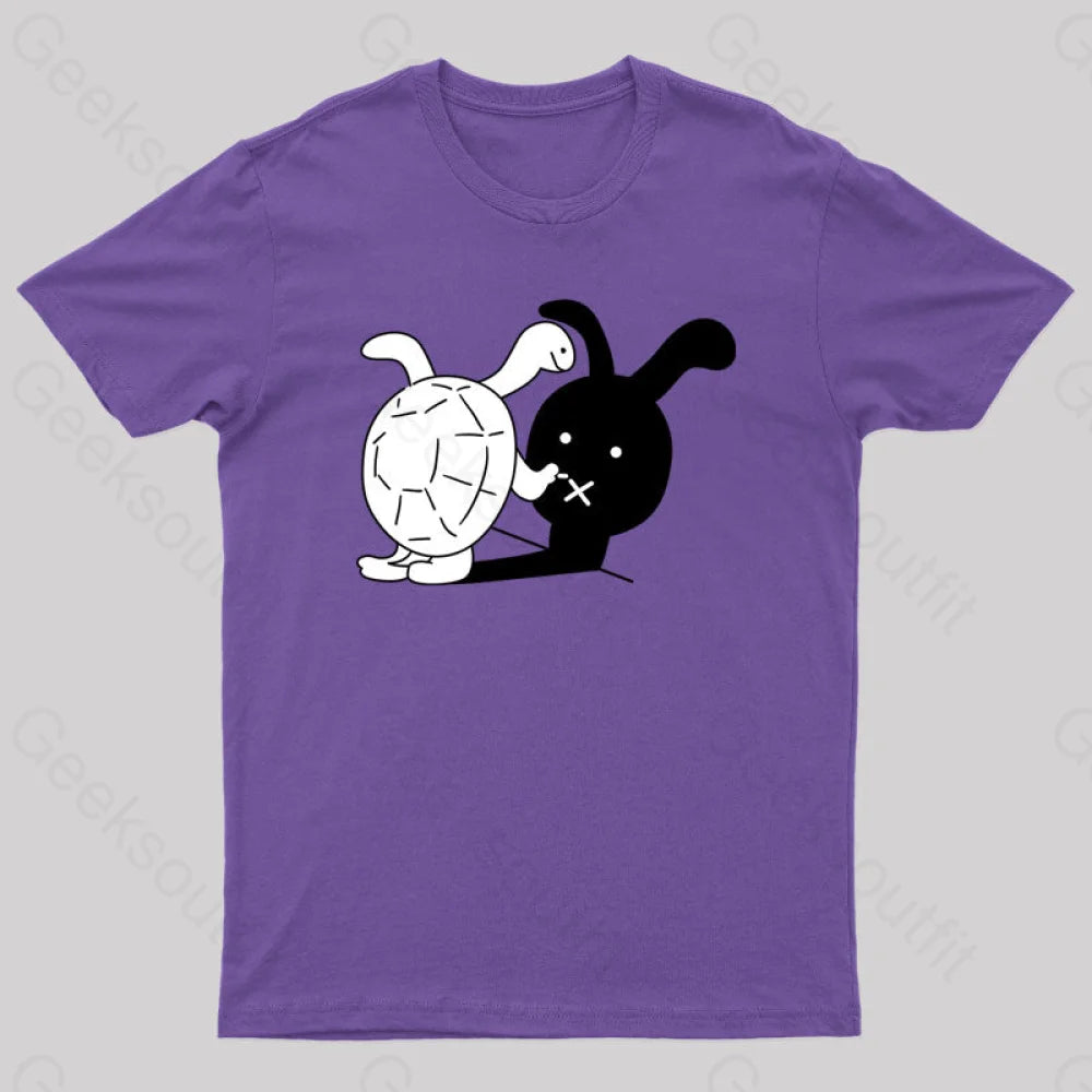 Turtle And Hare Shadow Geek T-Shirt Purple / S