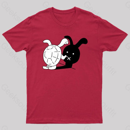 Turtle And Hare Shadow Geek T-Shirt Red / S