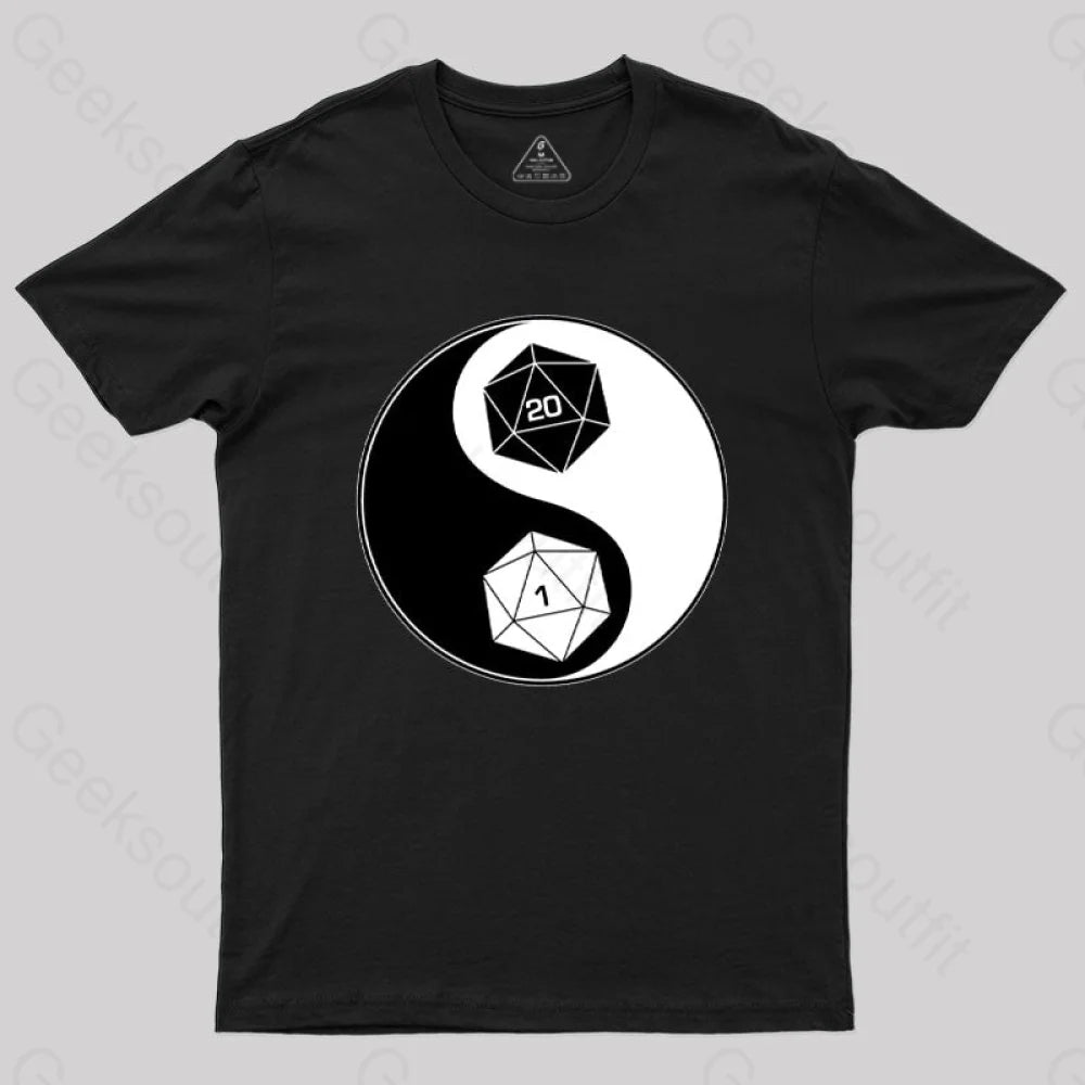 Twenty Sided Dice Tattoo T-Shirt Black / S