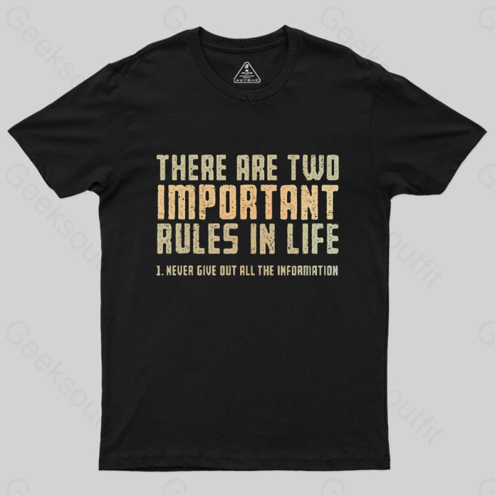 Two Important Rules T-Shirt Black / S