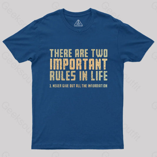 Two Important Rules T-Shirt Navy / S