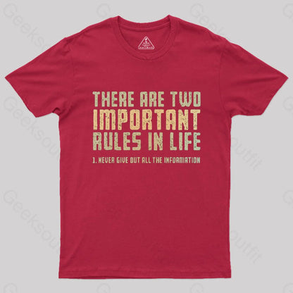 Two Important Rules T-Shirt Red / S