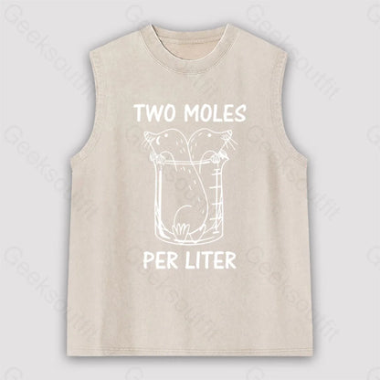 Two Moles Per Liter Unisex Washed Tank Apricot / S