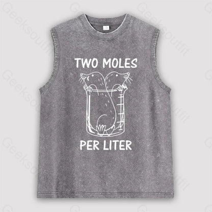 Two Moles Per Liter Unisex Washed Tank Grey / S