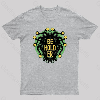 Typographic Beholder Geek T-Shirt Grey / S