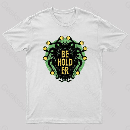 Typographic Beholder Geek T-Shirt White / S