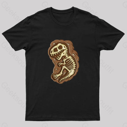 Tyrannosaurus Rex Fossil Nerd T-Shirt Black / S