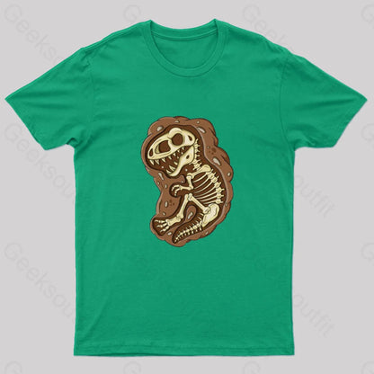 Tyrannosaurus Rex Fossil Nerd T-Shirt Green / S