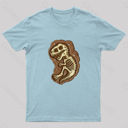 Tyrannosaurus Rex Fossil Nerd T-Shirt Light Blue / S