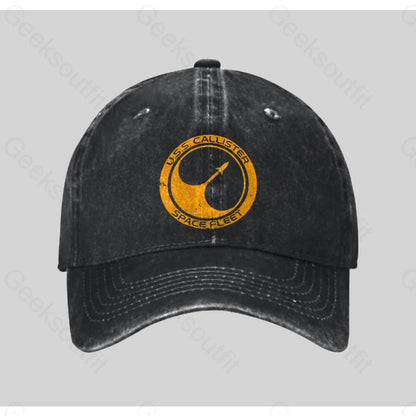 U.s.s. Callister Washed Vintage Baseball Cap Black