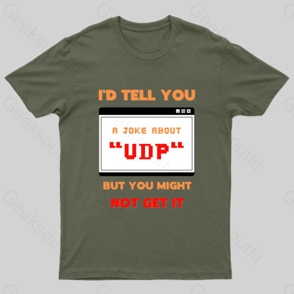 Udp Joke Nerd T-Shirt Army Green / S