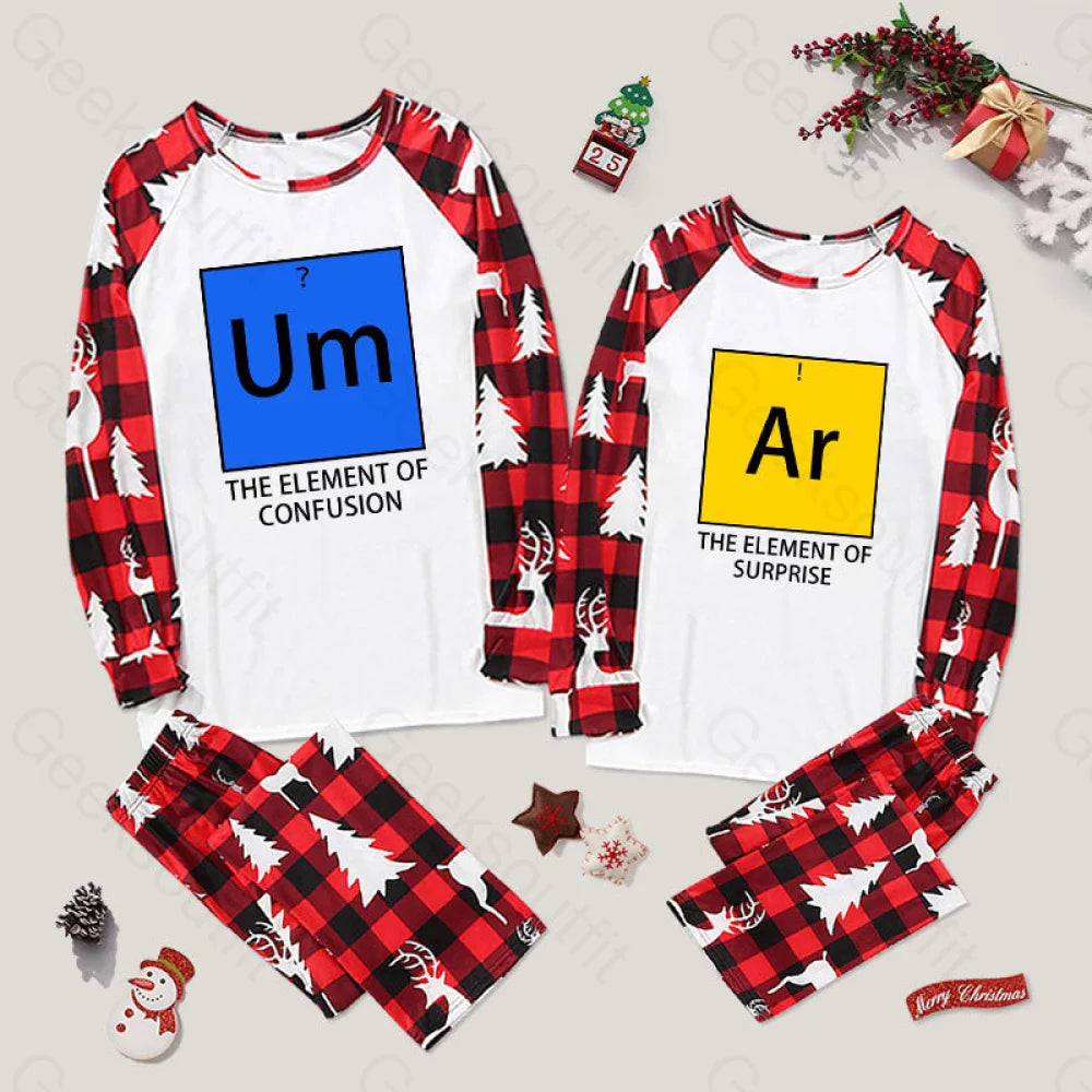 Um？ Ar！ Couple Pajama Sets Red&White Elk / M For Men Yc