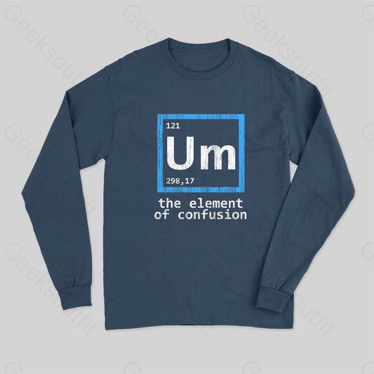 Um The Element Of Confusion Long Sleeve T-Shirt Navy / S