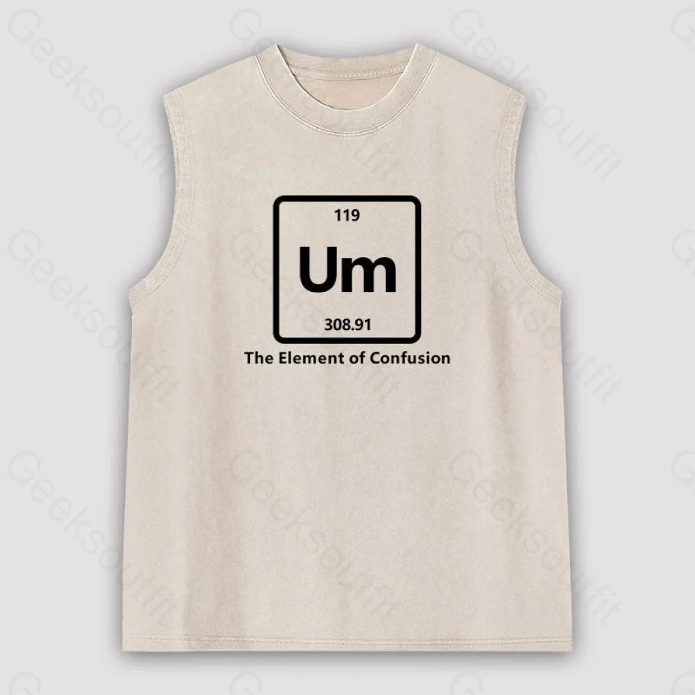 Um The Element Of Confusion Unisex Washed Tank Apricot / S