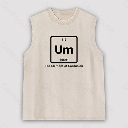 Um The Element Of Confusion Unisex Washed Tank Apricot / S