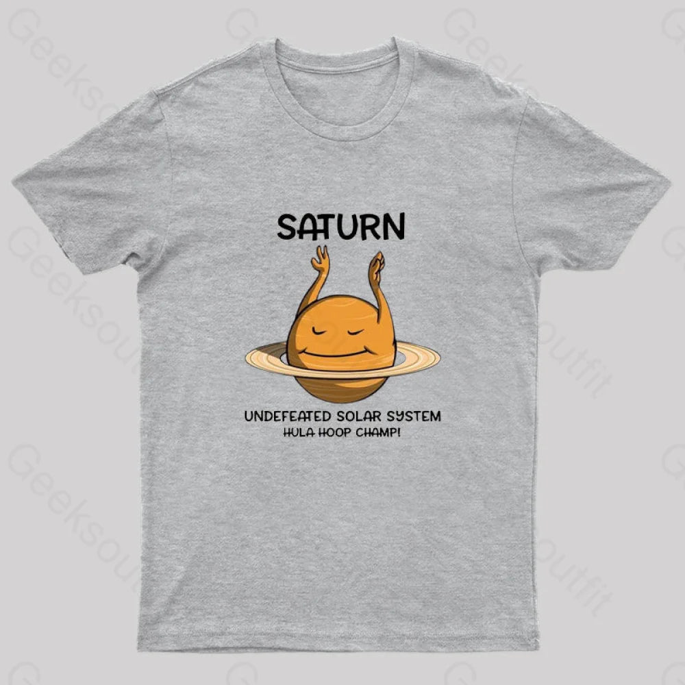 Undefeated Solar System Hula Hoop Champ! Nerd T-Shirt Grey / S