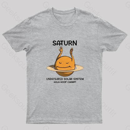 Undefeated Solar System Hula Hoop Champ! Nerd T-Shirt Grey / S