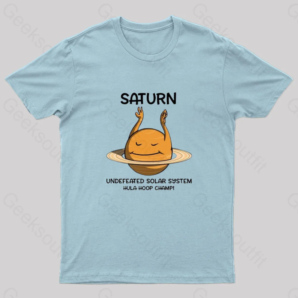 Undefeated Solar System Hula Hoop Champ! Nerd T-Shirt Light Blue / S