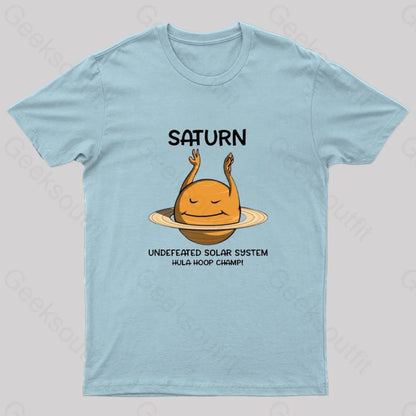 Undefeated Solar System Hula Hoop Champ! Nerd T-Shirt Light Blue / S