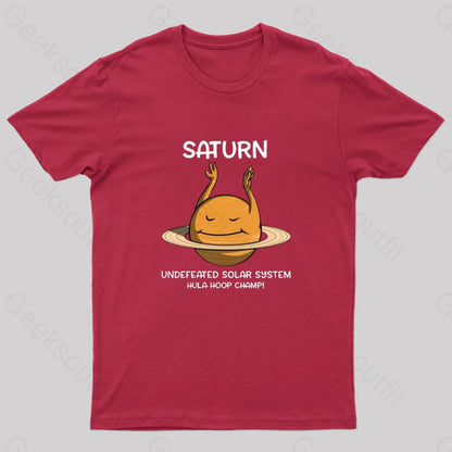 Undefeated Solar System Hula Hoop Champ! Nerd T-Shirt Red / S