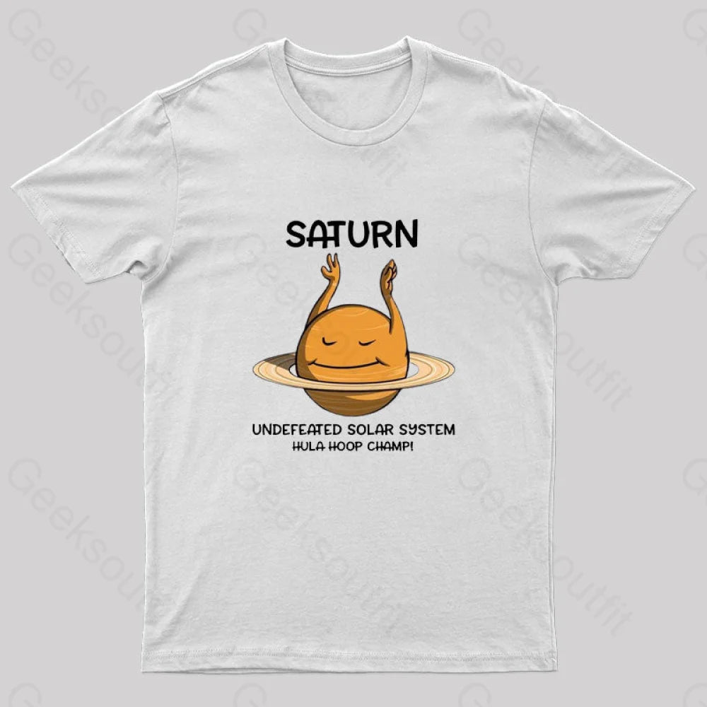 Undefeated Solar System Hula Hoop Champ! Nerd T-Shirt White / S