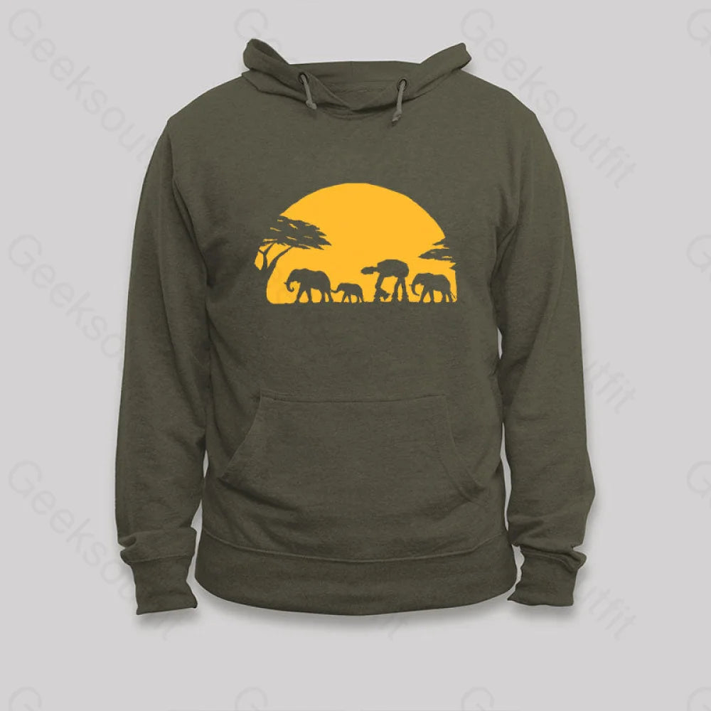 Unforgettable Walk Hoodie Army Green / S